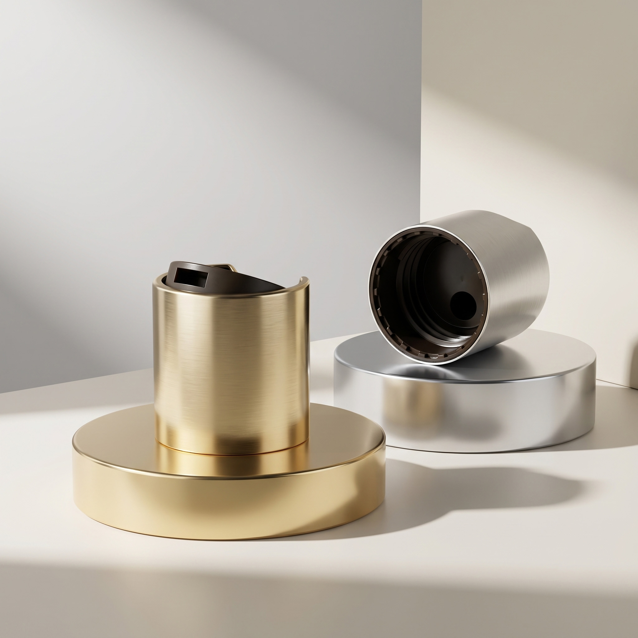 Cover Anodized Gold Vs. Matte Silver Screw Caps